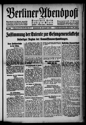 Berliner Abendpost vom 30.08.1919