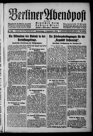 Berliner Abendpost vom 04.09.1919