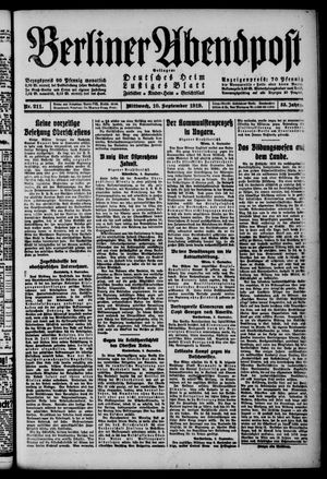 Berliner Abendpost vom 10.09.1919