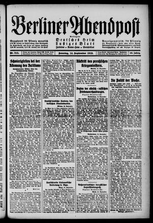 Berliner Abendpost vom 14.09.1919