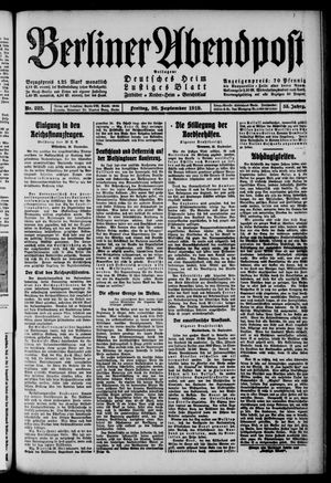 Berliner Abendpost vom 26.09.1919