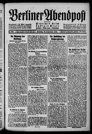 Berliner Abendpost vom 28.09.1919
