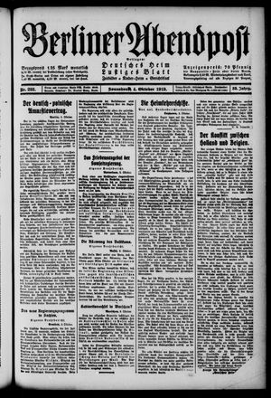 Berliner Abendpost on Oct 4, 1919