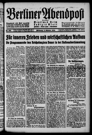 Berliner Abendpost vom 08.10.1919