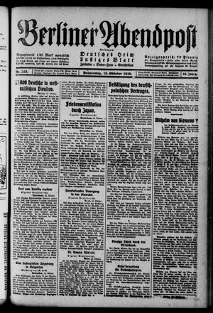 Berliner Abendpost vom 16.10.1919