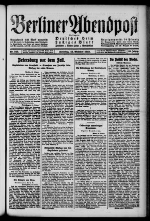 Berliner Abendpost vom 19.10.1919