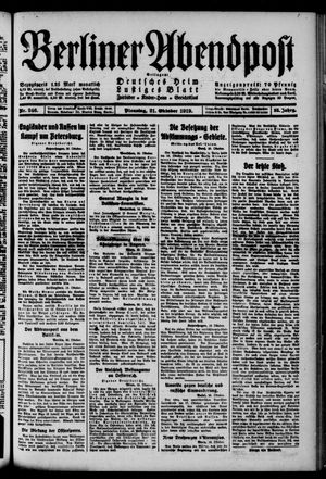 Berliner Abendpost vom 21.10.1919