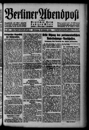 Berliner Abendpost vom 22.10.1919