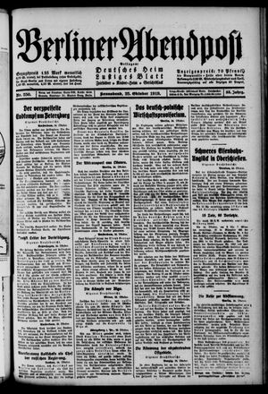 Berliner Abendpost vom 25.10.1919