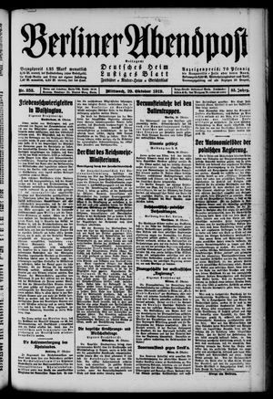 Berliner Abendpost vom 29.10.1919