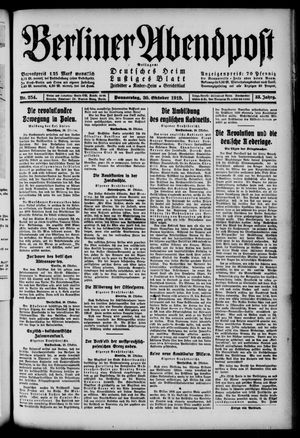 Berliner Abendpost vom 30.10.1919