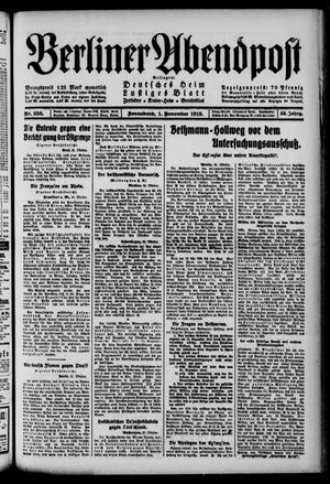 Berliner Abendpost vom 01.11.1919