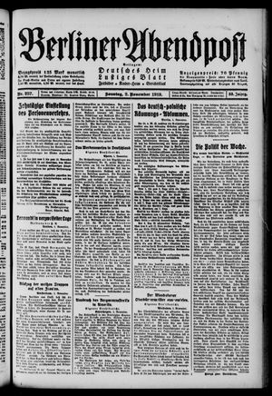 Berliner Abendpost vom 02.11.1919