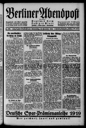 Berliner Abendpost vom 13.11.1919
