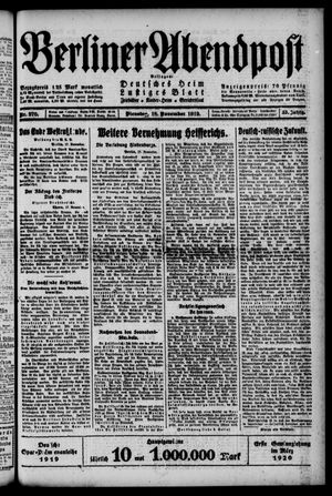 Berliner Abendpost vom 18.11.1919