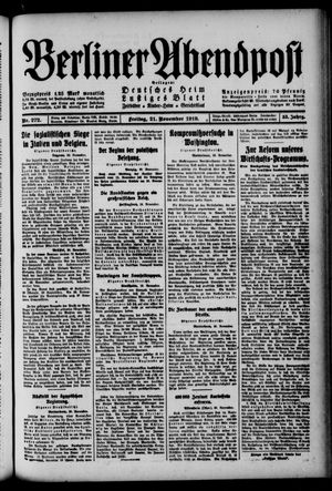Berliner Abendpost vom 21.11.1919