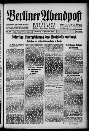 Berliner Abendpost vom 10.12.1919