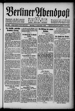 Berliner Abendpost vom 14.12.1919