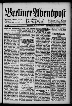 Berliner Abendpost vom 18.12.1919