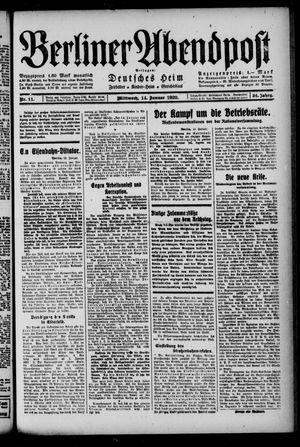 Berliner Abendpost vom 14.01.1920