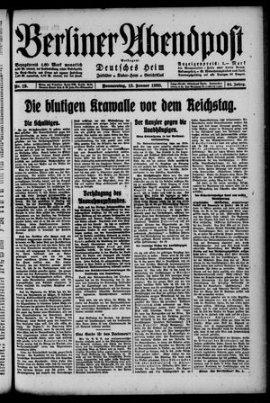 Berliner Abendpost vom 15.01.1920
