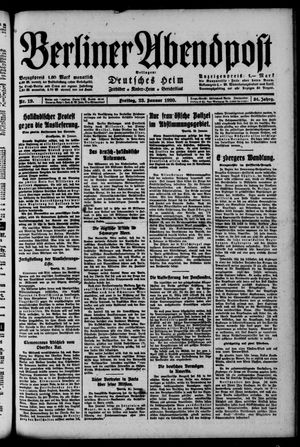 Berliner Abendpost on Jan 23, 1920