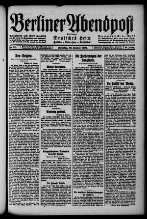 Berliner Abendpost vom 25.01.1920