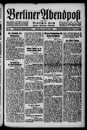 Berliner Abendpost vom 27.01.1920