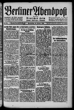 Berliner Abendpost vom 29.01.1920