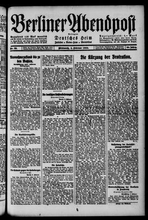 Berliner Abendpost vom 04.02.1920