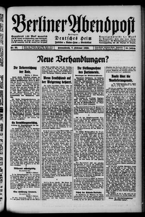 Berliner Abendpost on Feb 7, 1920