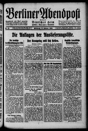 Berliner Abendpost vom 11.02.1920