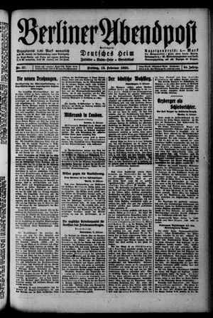 Berliner Abendpost on Feb 13, 1920