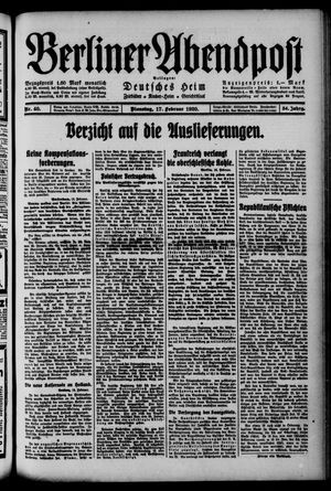 Berliner Abendpost vom 17.02.1920