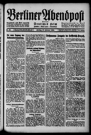 Berliner Abendpost vom 27.02.1920