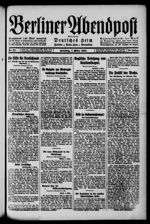 Berliner Abendpost vom 07.03.1920