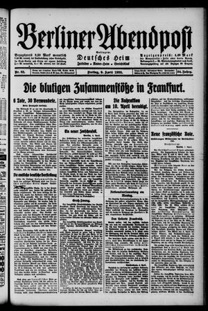 Berliner Abendpost on Apr 9, 1920