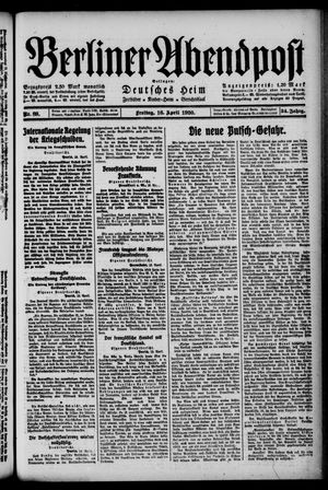 Berliner Abendpost on Apr 16, 1920