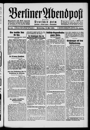 Berliner Abendpost vom 13.05.1920