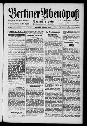 Berliner Abendpost vom 19.05.1920