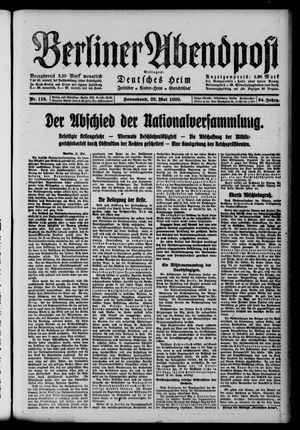 Berliner Abendpost vom 22.05.1920