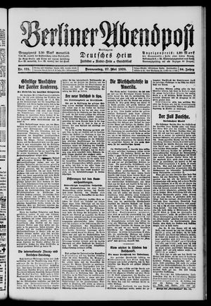Berliner Abendpost vom 27.05.1920