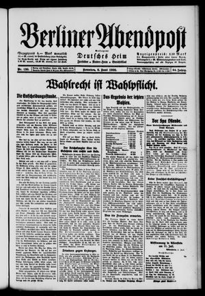 Berliner Abendpost on Jun 6, 1920