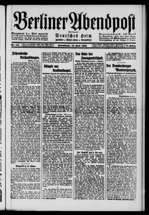 Berliner Abendpost vom 19.06.1920