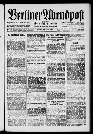 Berliner Abendpost vom 27.06.1920