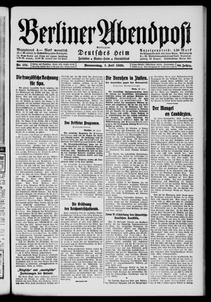Berliner Abendpost vom 01.07.1920