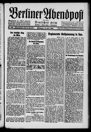Berliner Abendpost vom 14.07.1920