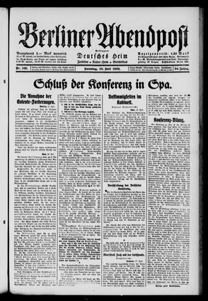 Berliner Abendpost vom 18.07.1920