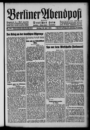 Berliner Abendpost vom 23.07.1920