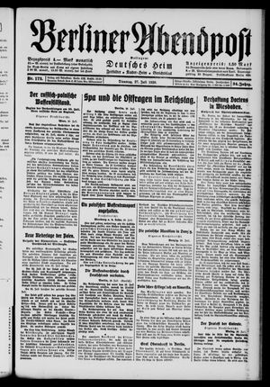 Berliner Abendpost vom 27.07.1920